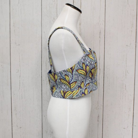 Zara Bustier Leaves Crop Top L - Picture 2 of 10